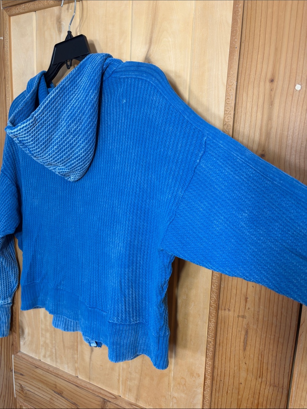 ZENANA Women’s Turquoise Vibrant Blue Ribbed Zippered Thermal Sweatshirt - Picture 14 of 15